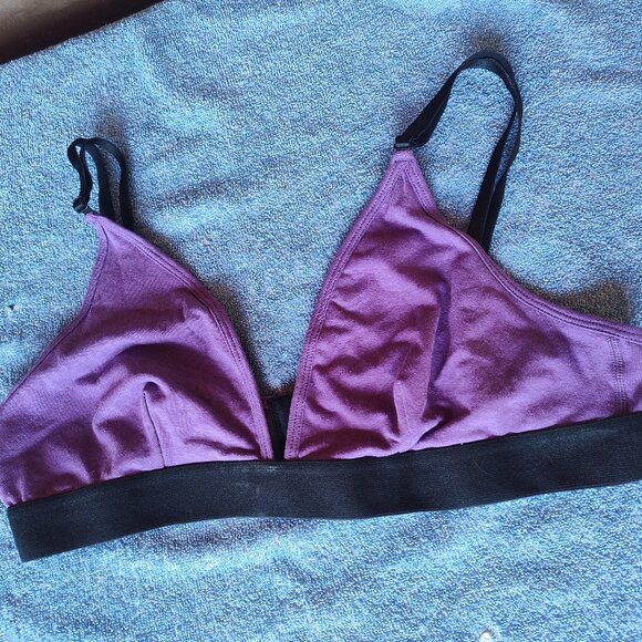 WAMA Hemp Triangle Bralette, Purple, XL, NWOT - Picture 1 of 5